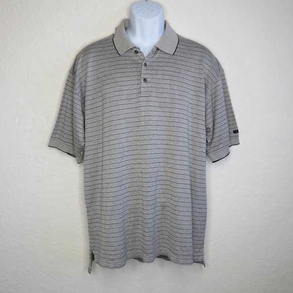 IZOD* Men's Short Sleeve Straight Hem 3 Button Down Golf Polo Shirt~ Size Large - Picture 1 of 10
